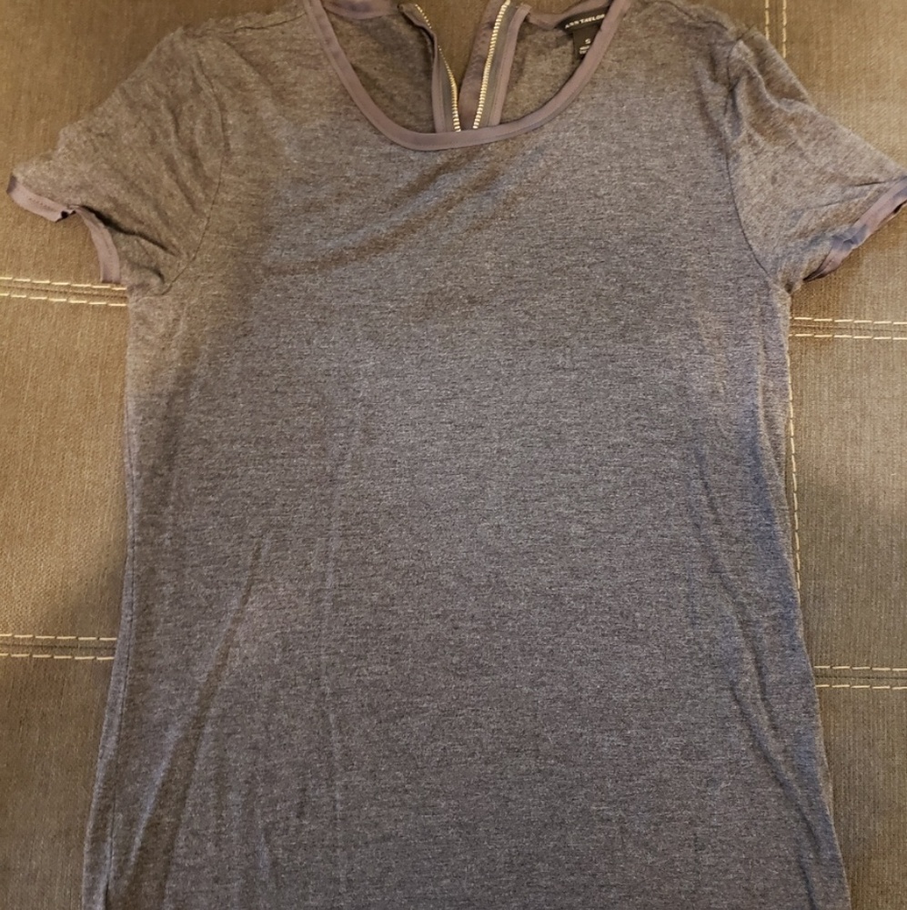 Ann Taylor Gray zipper top